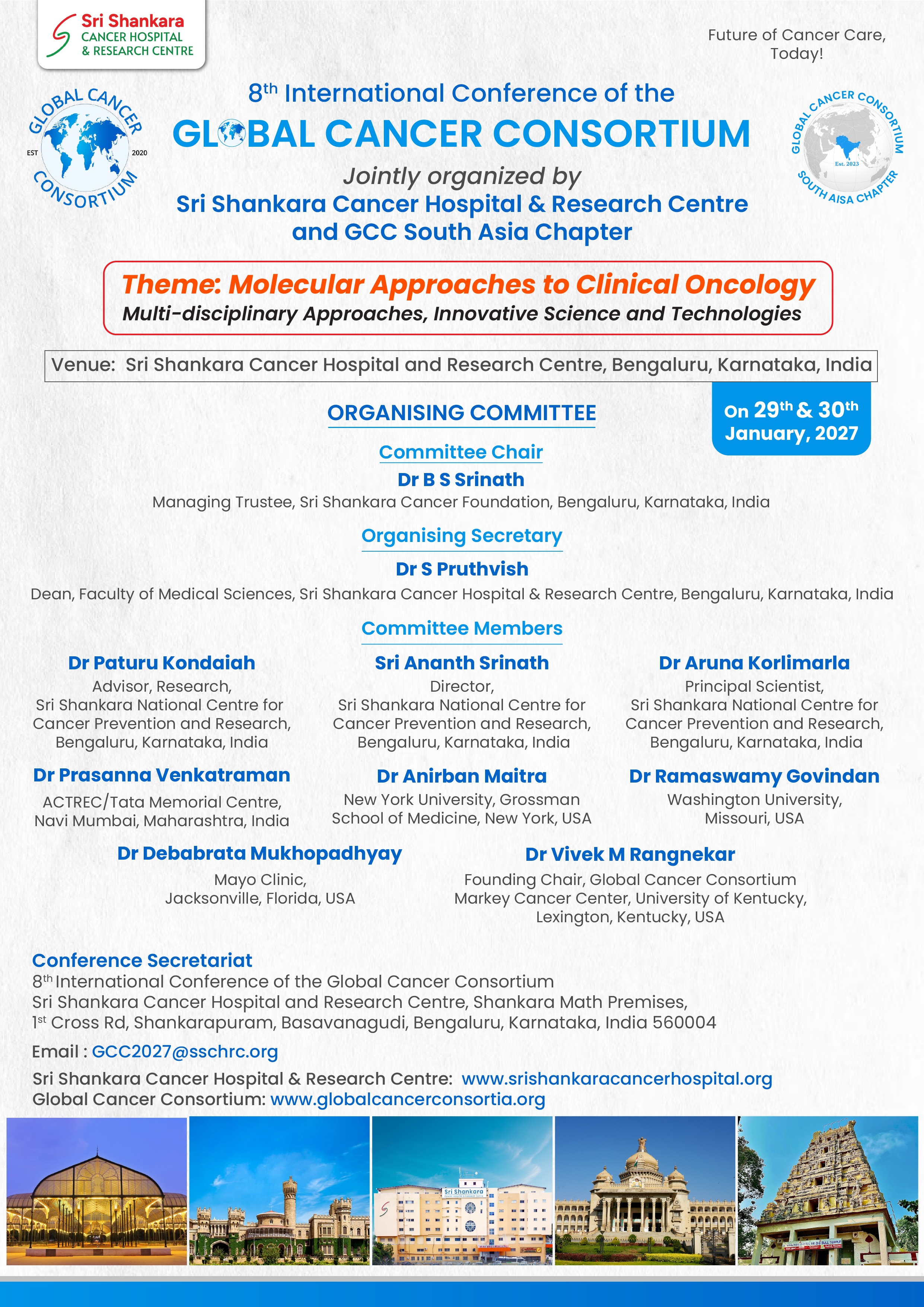 8th International Conference of the Global Cancer Consortium — January 29 and 30, 2027, Bengaluru, India